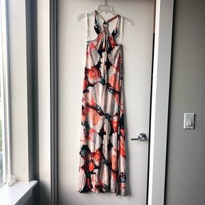 French Connection floral halter maxi dress